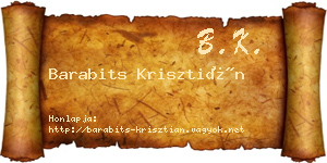 Barabits Krisztián névjegykártya